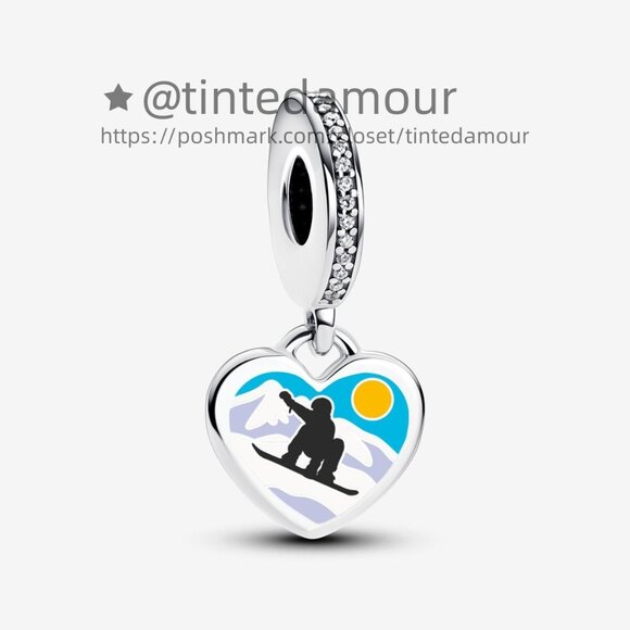 Pandora Snowboarder Charm - Picture 1 of 2